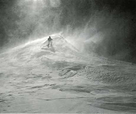 
On the summit ridge of Shishapangma in a storm on May 28, 1981 - All Fourteen 8000ers (Reinhold Messner) book

